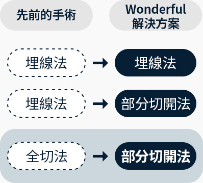 기존 수술 매몰 원더풀 솔루션 매몰 부분절개 기존수술 절개 원더풀 솔루션 부분절개